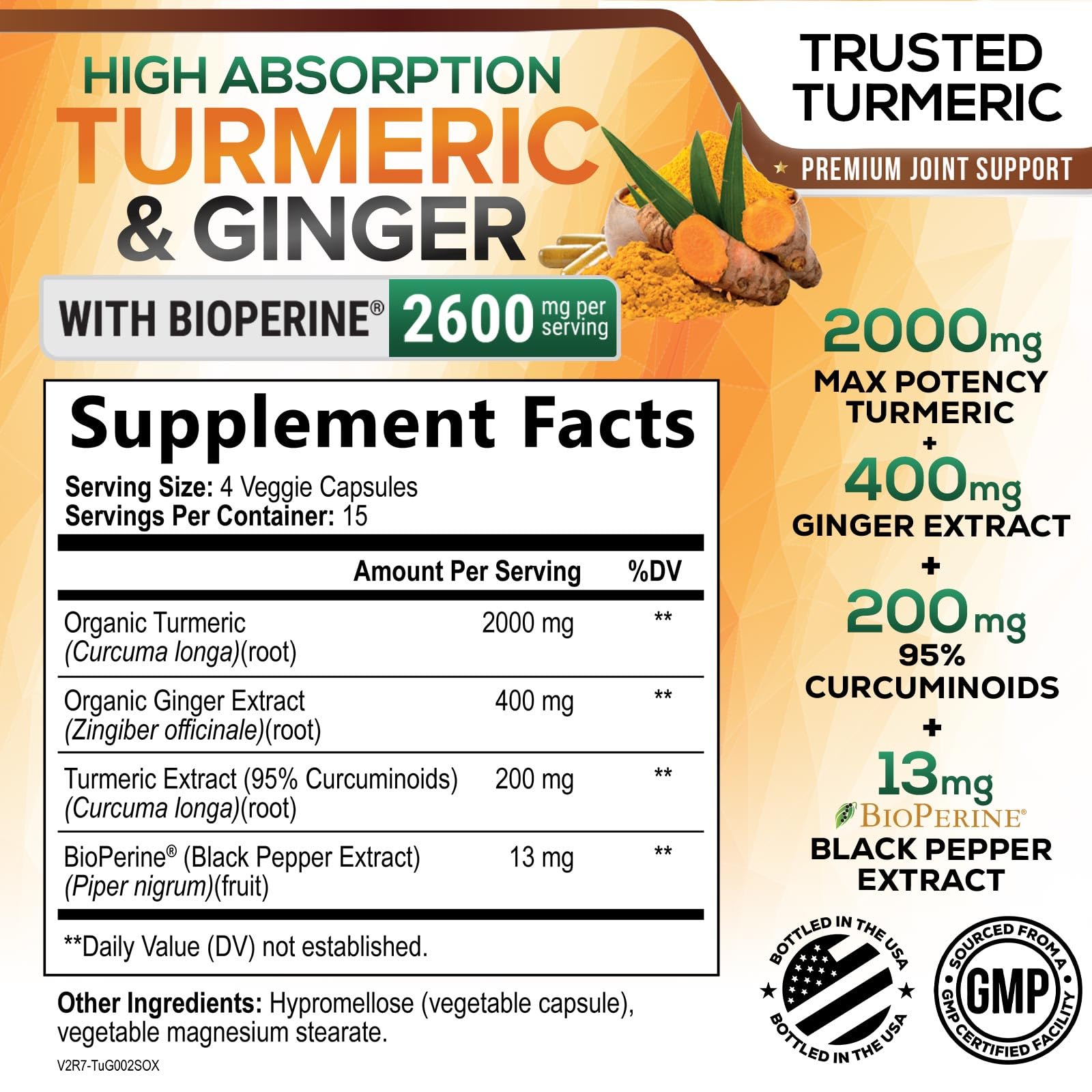 Nature's Nutrition gélules curcumine 2600mg, capsules faciles à avaler au quotidien.