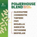 Curcuma et boswellia ajoutés au produit Nature's Nutrition Glucosamine-Chondroïtine-MSM