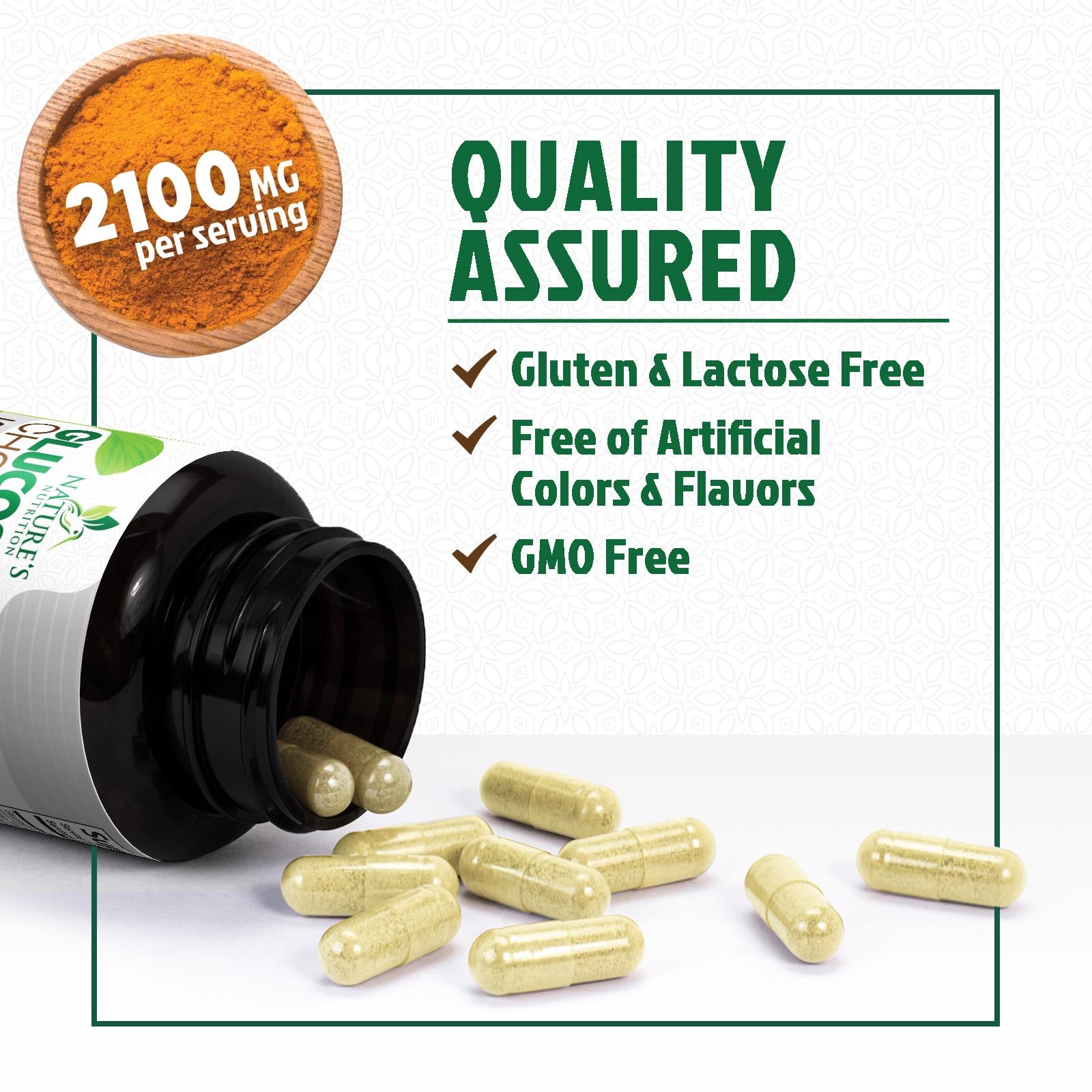 Emballage Nature's Nutrition Glucosamine-Chondroïtine-MSM attestant de la qualité