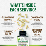 Gélules Nature's Nutrition Glucosamine-Chondroïtine-MSM visibles pour confort quotidien