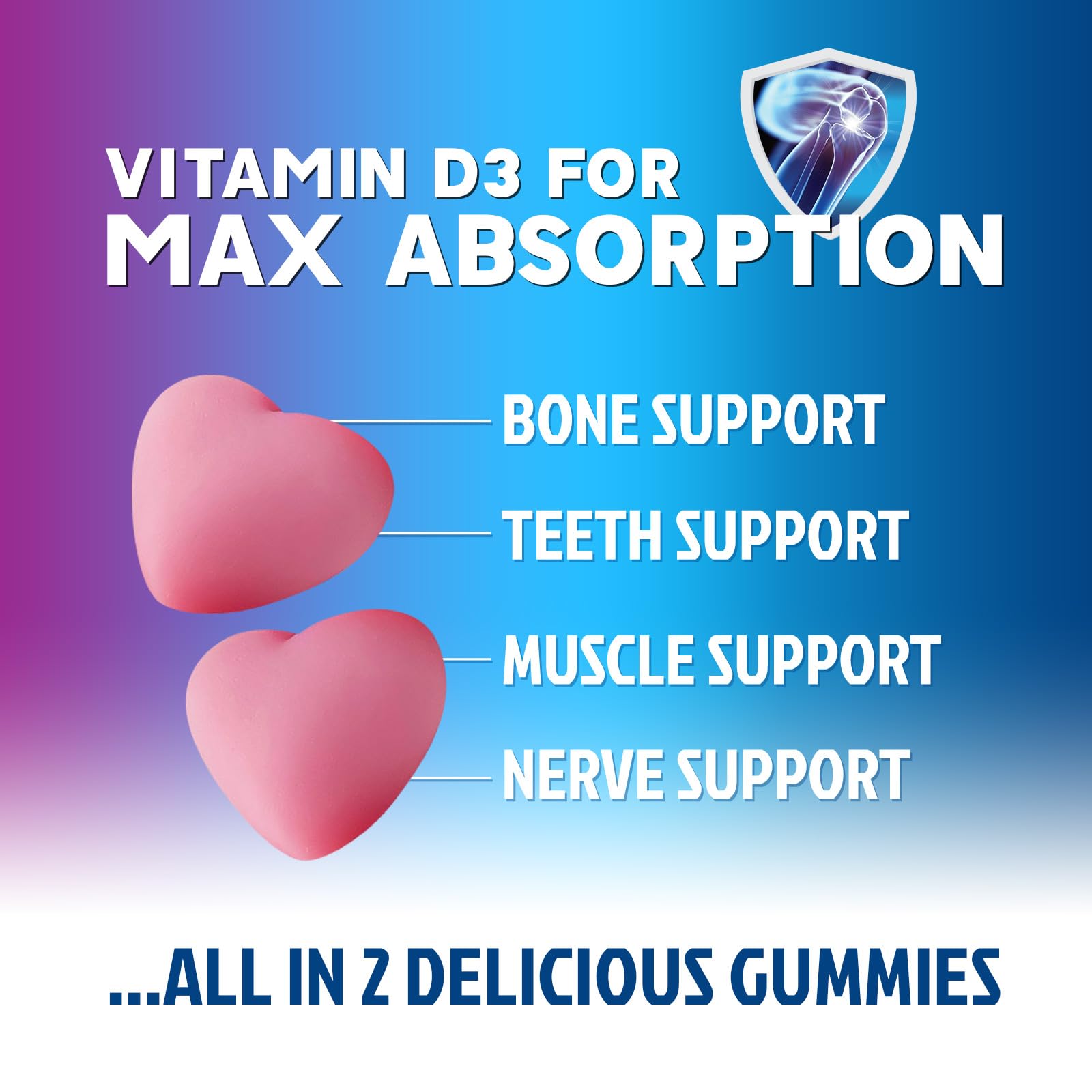 Gommes calcium D3 sans sucre Nature's Nutrition, douceur et commodité.