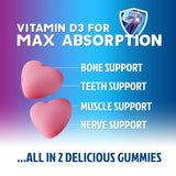 Gommes calcium D3 sans sucre Nature's Nutrition, douceur et commodité.