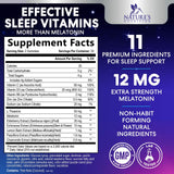 Nature's Nutrition gommes sommeil mélatonine 12 mg, texture agréable et facile à mâcher.
