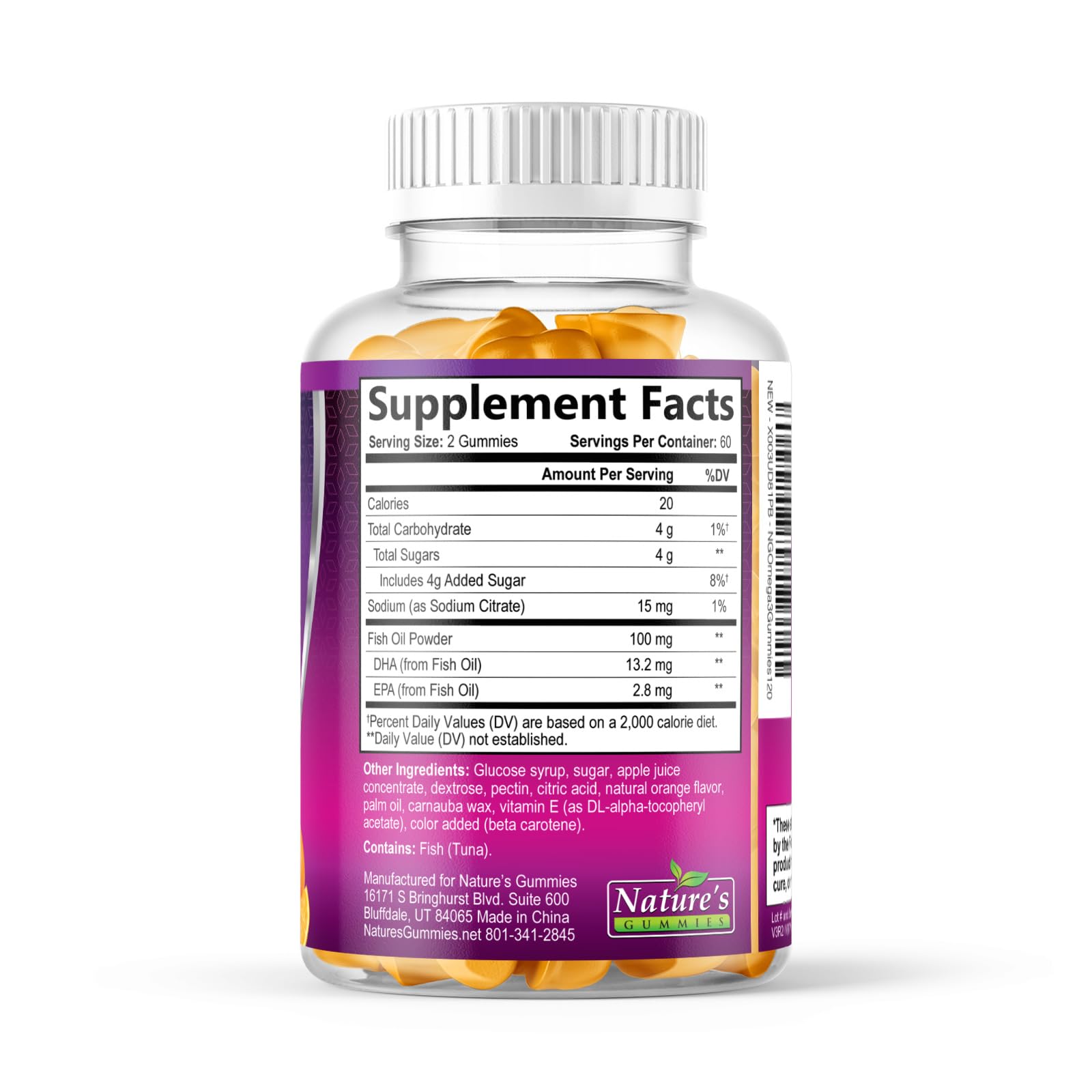 Nature's Nutrition Omega3 gommes sur table de cuisine, prêt à accompagner votre quotidien.