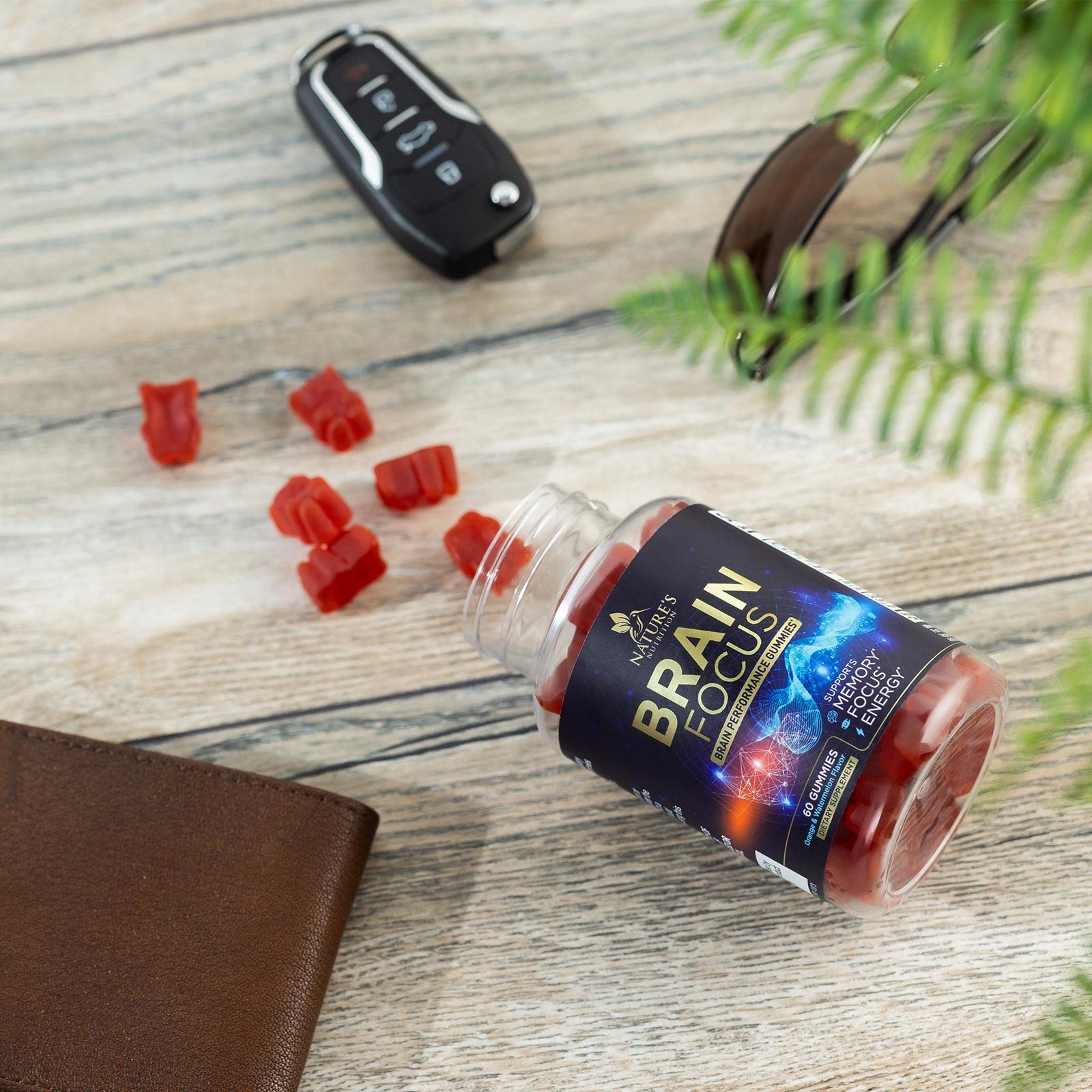 Parfait compagnon pour seniors et adultes recherchant soutien cognitif Nature's Nutrition gommes.