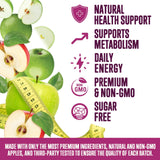 Icône vegan sur l'emballage Nature's Nutrition Gommes ACV.