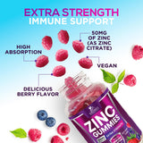 Nature's Nutrition gommes zinc 50 mg - arôme fruits rouges délicieux.