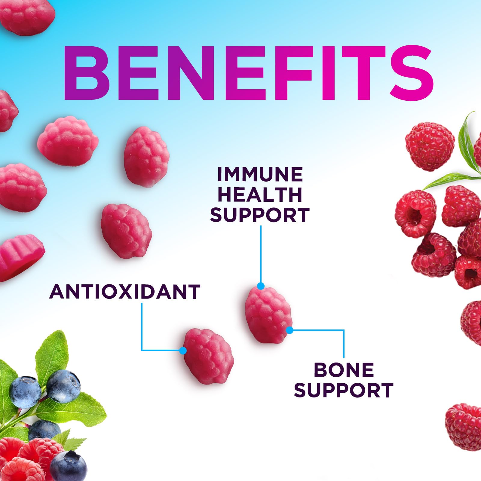 Nature's Nutrition gommes zinc 50 mg - prise quotidienne simple et rapide.