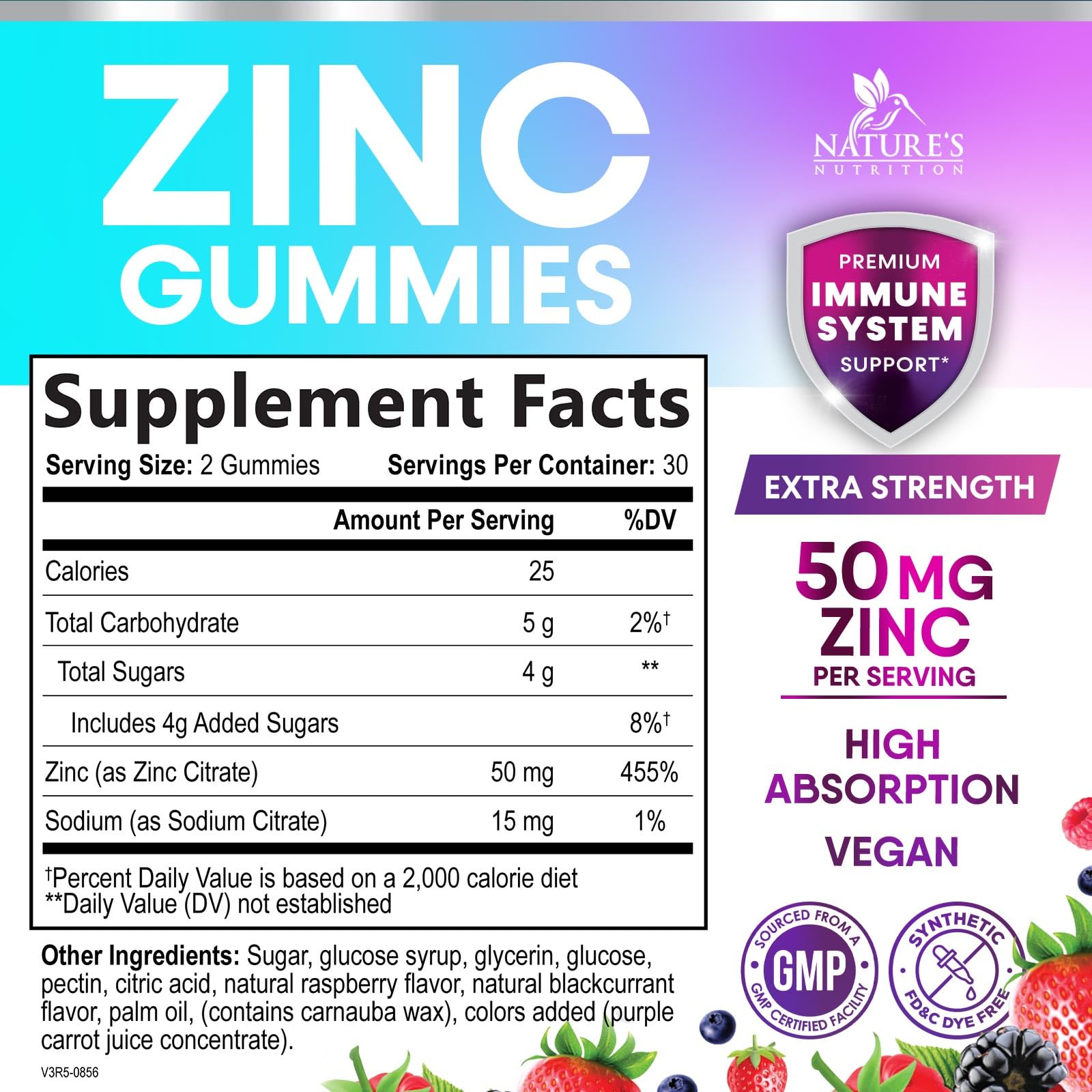Nature's Nutrition gommes zinc 50 mg - texture gomme molle et agréable.