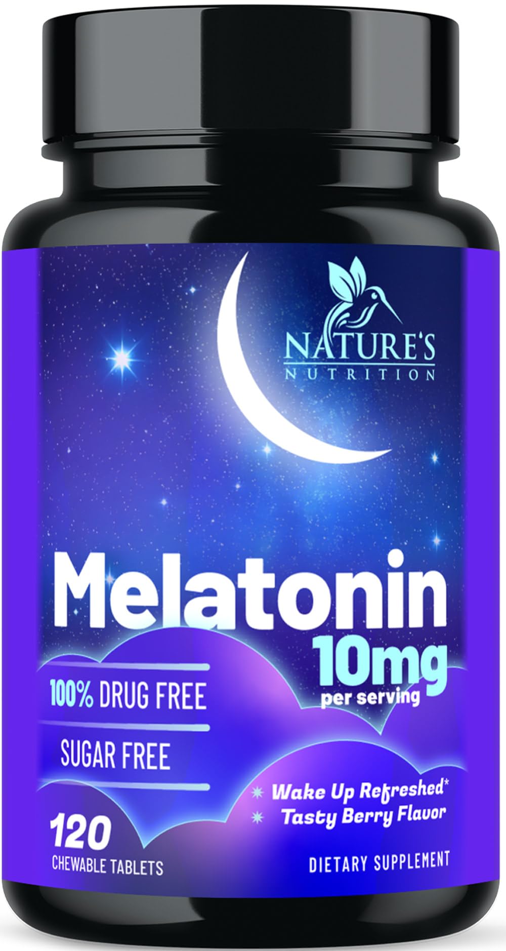 Nature's Nutrition Mélatonine: la bouteille et gommes faciles à mâcher pour dormir tranquille.