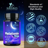 Nature's Nutrition Mélatonine 10 mg: dose élevée pour soutenir le sommeil nocturne.