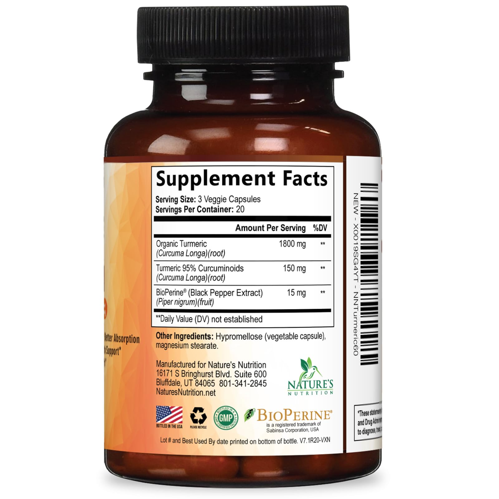 Soutien potentiel des articulations et du bien‑être général avec Nature's Nutrition.