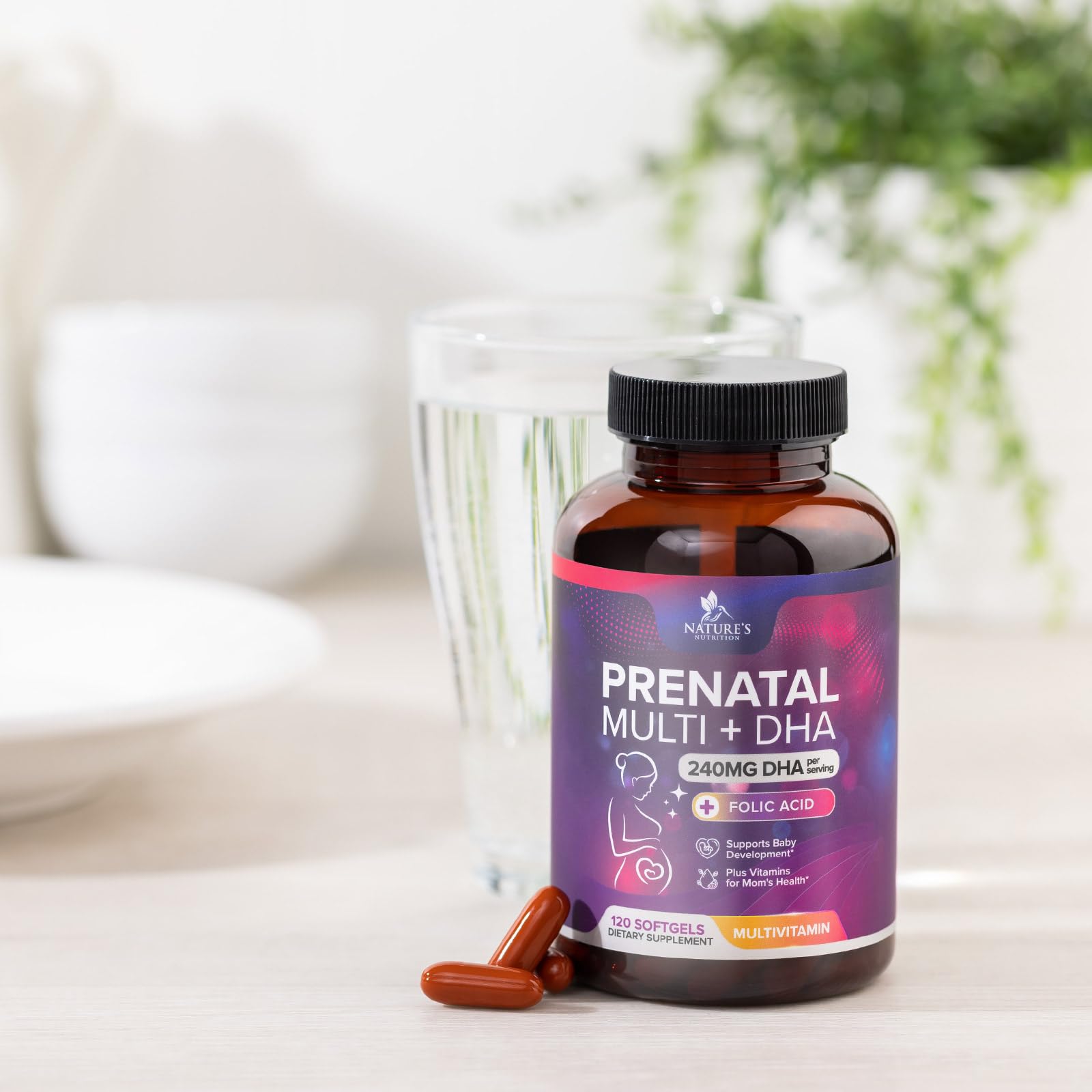 Nature's Nutrition – softgels prénatales pour ingestion discrète