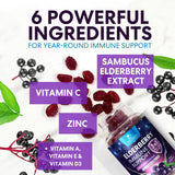 Nature's Nutrition Gommes Sureau Noir D3 et zinc pour adultes et enfants