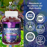 Nature's Nutrition Sureau Noir Gommes Zinc – étiquette et format pratique.