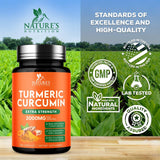 Nature's Nutrition Turmeric 2000mg — BioPerine favorise une absorption potentiellement accrue.