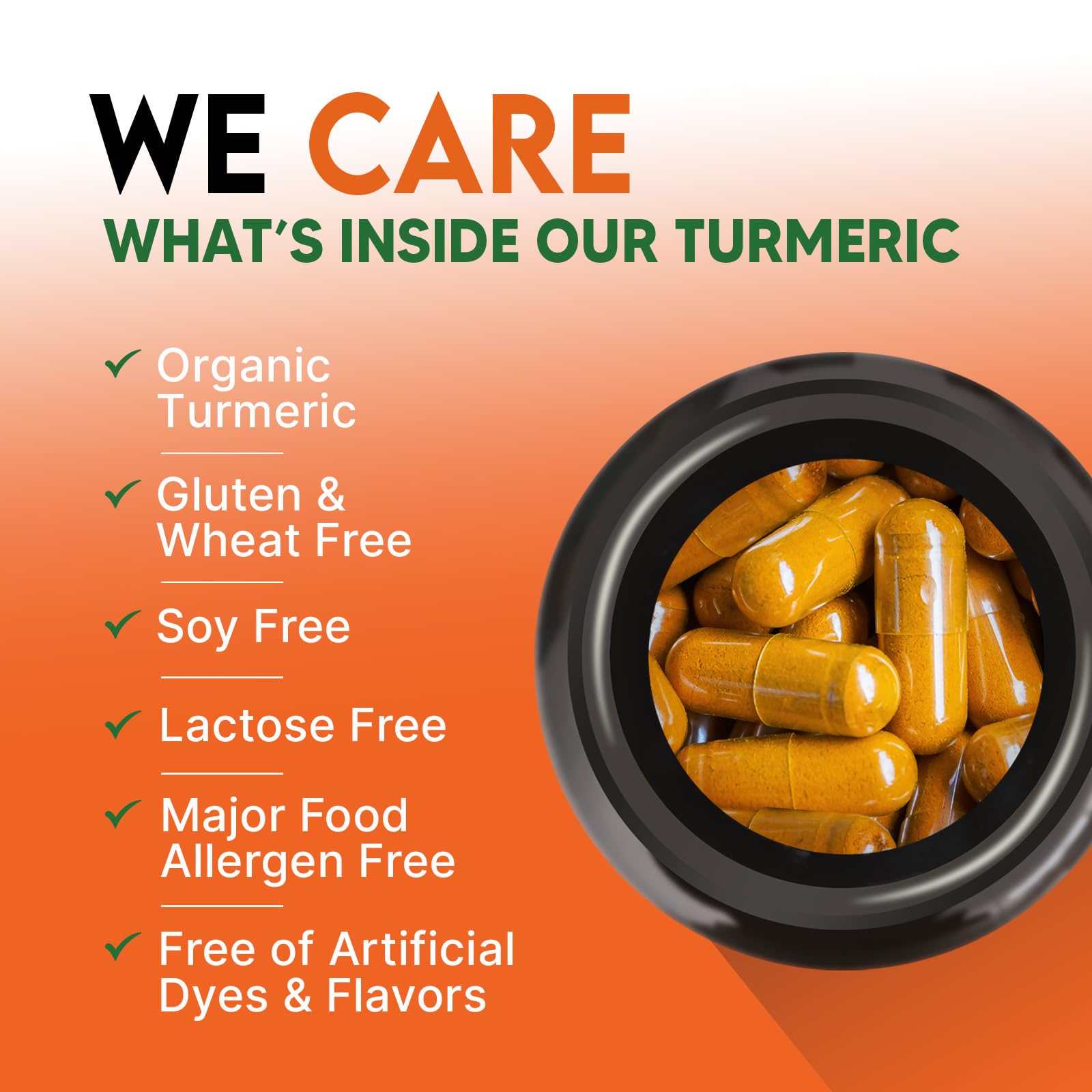 Nature's Nutrition Turmeric 2000mg — emballage 360 gélules pour une longue utilisation.