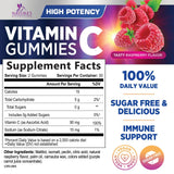 Bouteille Nature's Nutrition Vitamine C Gummies avec saveur framboise