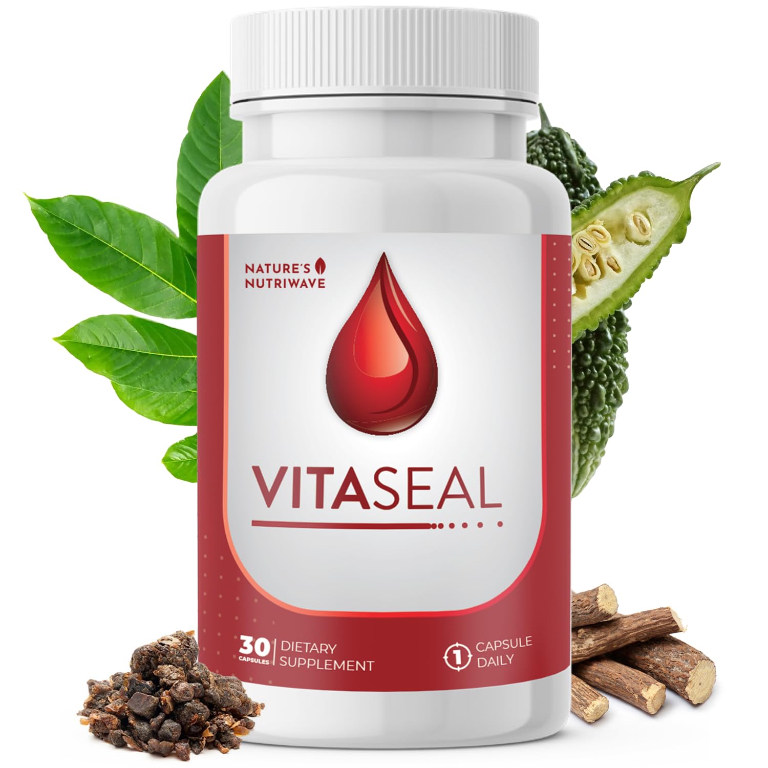 Vitaseal par Nature’s NutriWave: bouteille de dosage facile pour une routine quotidienne.