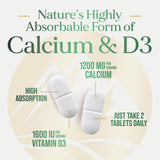 Boîte Nature's Peak Calcium 1200 mg D3 prête à l'emploi.