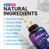 Nature's Peak Omega3 2400mg: format pratique pour hommes et femmes.