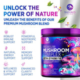 Nature's Peak Chaga bio, poudre sombre et riche en saveurs naturelles.