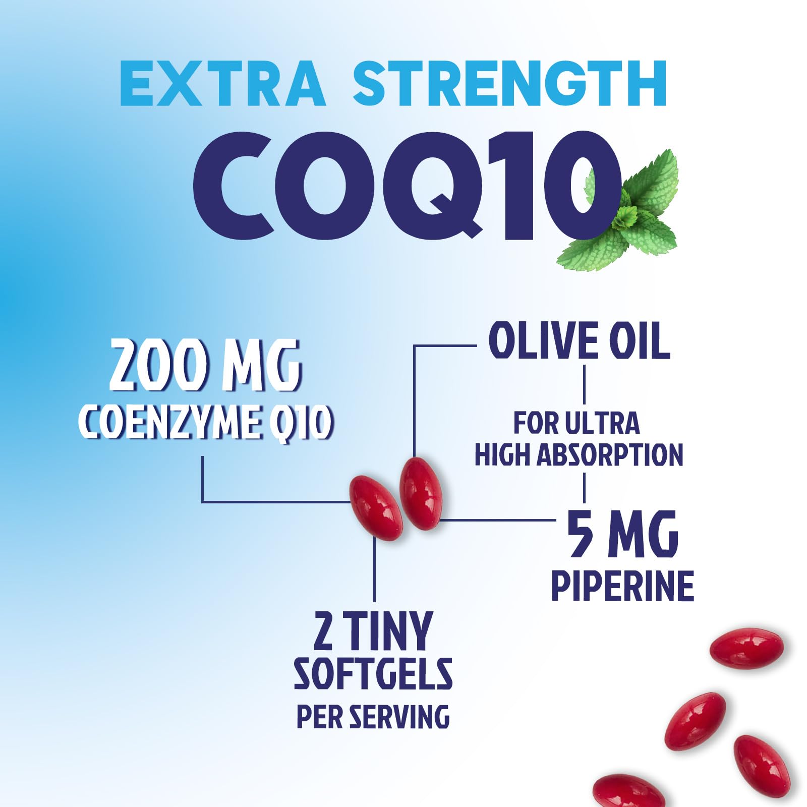Nature's Peak CoQ10 antioxydant potentiel pour le bien-être quotidien.