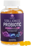 Nature's Peak gommes probiotiques 5 milliards bouteille orange soutient digestion pratique.