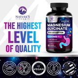 Étiquette Nature's Peak Magnésium Glycinate, ingrédients et posologie clairement indiqués.