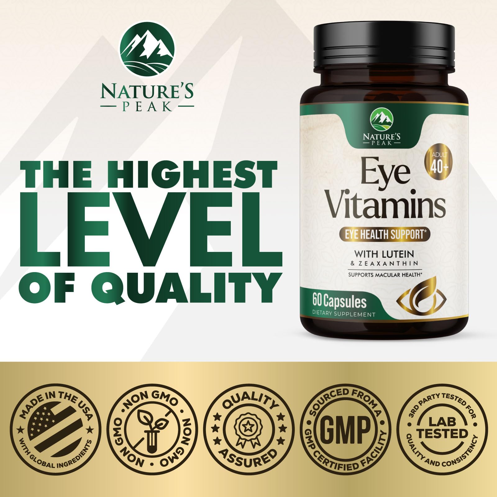 Nature's Peak – zinc, vitamine C et vitamine E pour l'équilibre oculaire