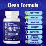 Nature's Perfect Night – étiquette sans sucre végan et sans allergènes.