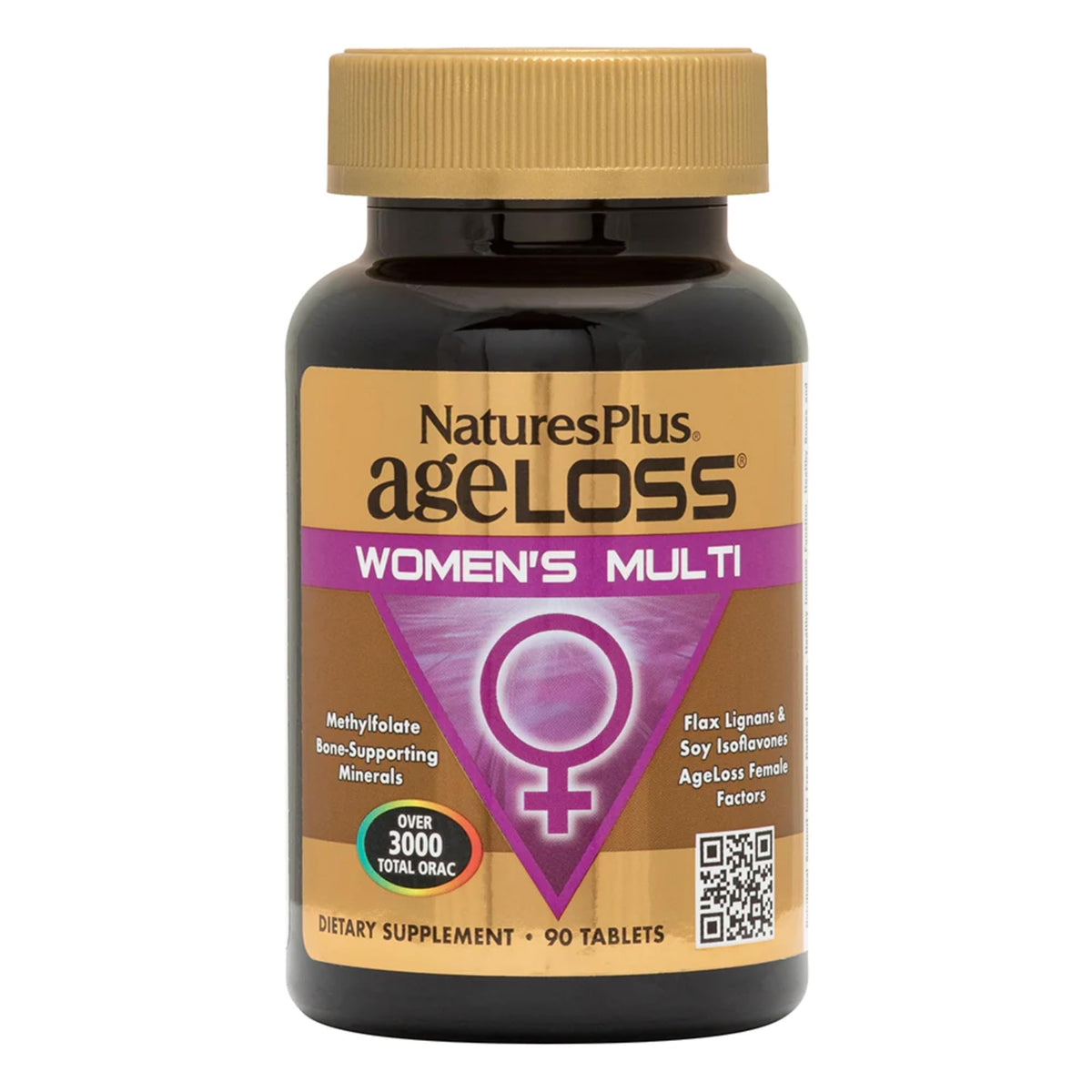 Nature's Plus AgeLoss Women’s Multi – bouteille visible, soutien quotidien à la vitalité.