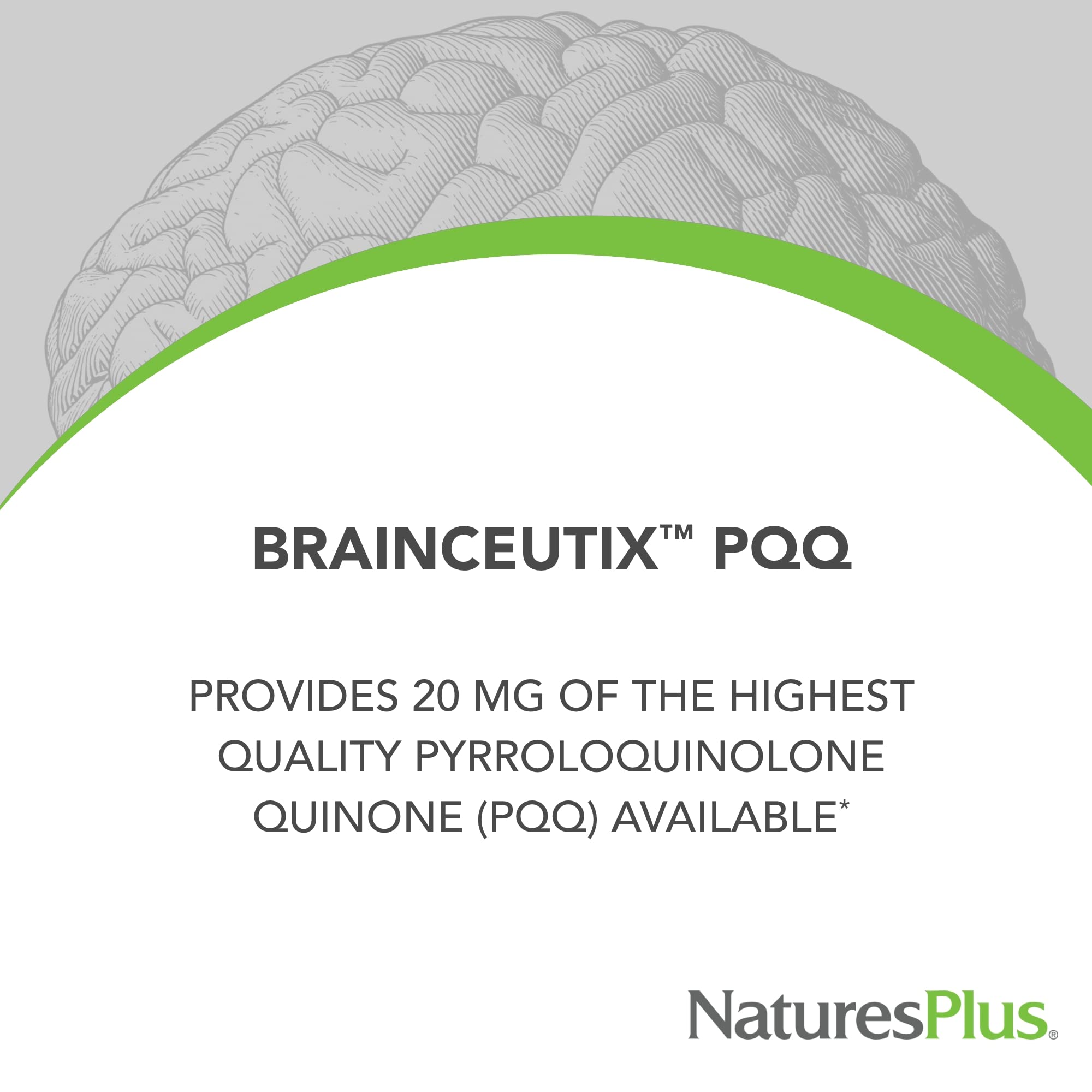 Flacon Brainceutix PQQ de Nature's Plus, pratique pour une prise quotidienne.