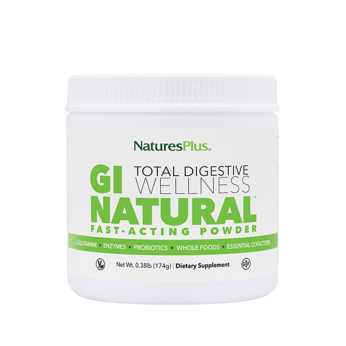 Natures Plus GI Natural poudre prébiotiques et enzymes pour un soutien digestif