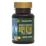Nature's Plus Huperzine Rx-Brain – bouteille nette montrant le dosage quotidien potentiel.