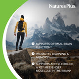 Étiquette Nature's Plus Huperzine Rx-Brain affichant les ingrédients et le dosage.