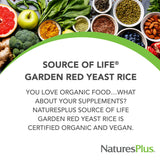 Nature's Plus Source de Vie Jardin riz rouge, boîte et étiquette claires