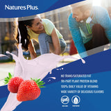 SPIRU-TEIN Nature's Plus — verre fraise, shake facile à préparer.