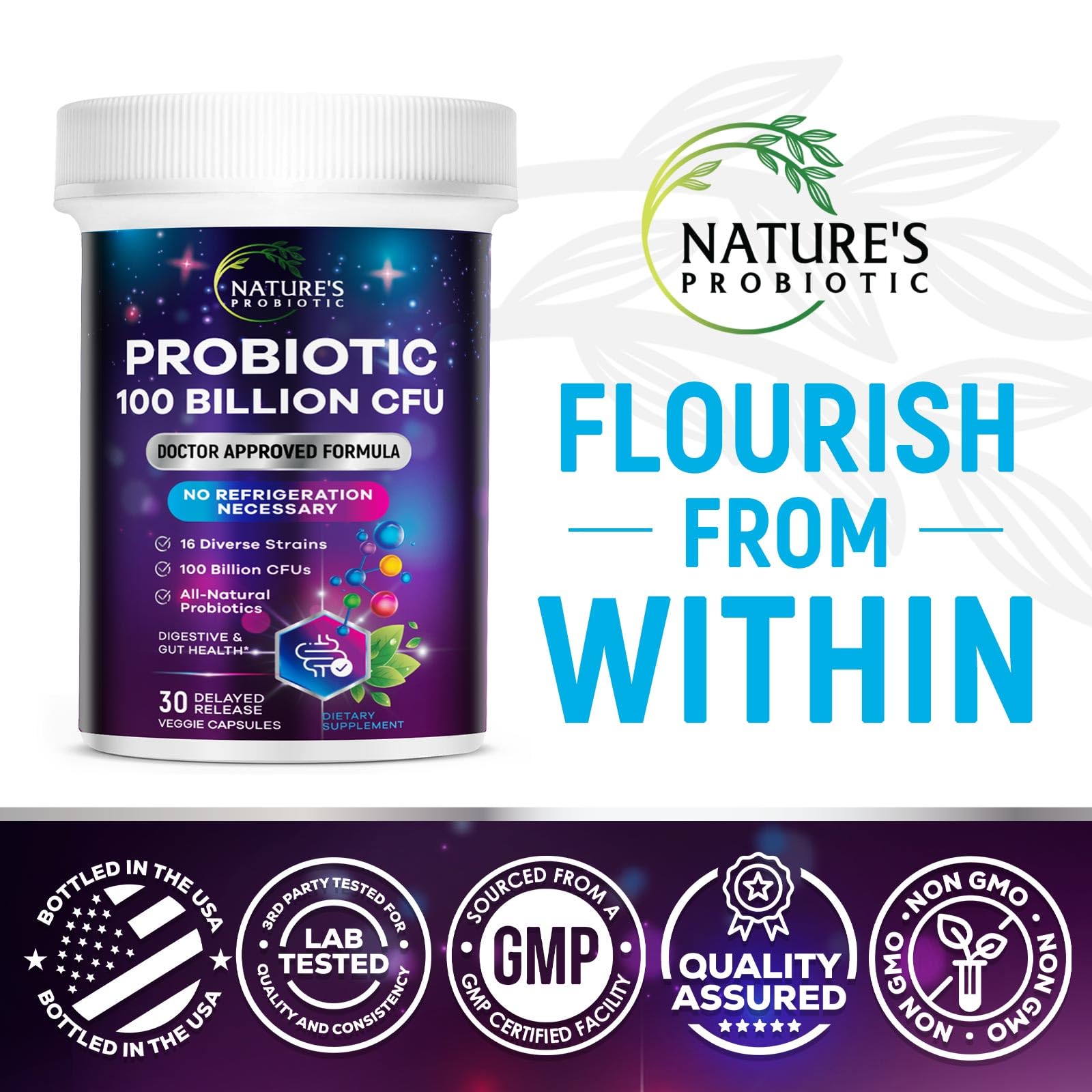 Nature's Probiotic : prébiotiques pour femmes, soutien de la flore