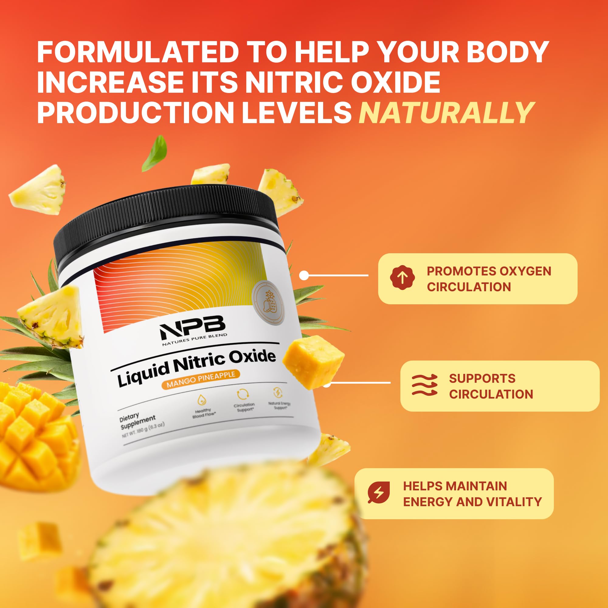 Nature's Pure Blend dose mesurée L-arginine pour préparation pré-entraînement.