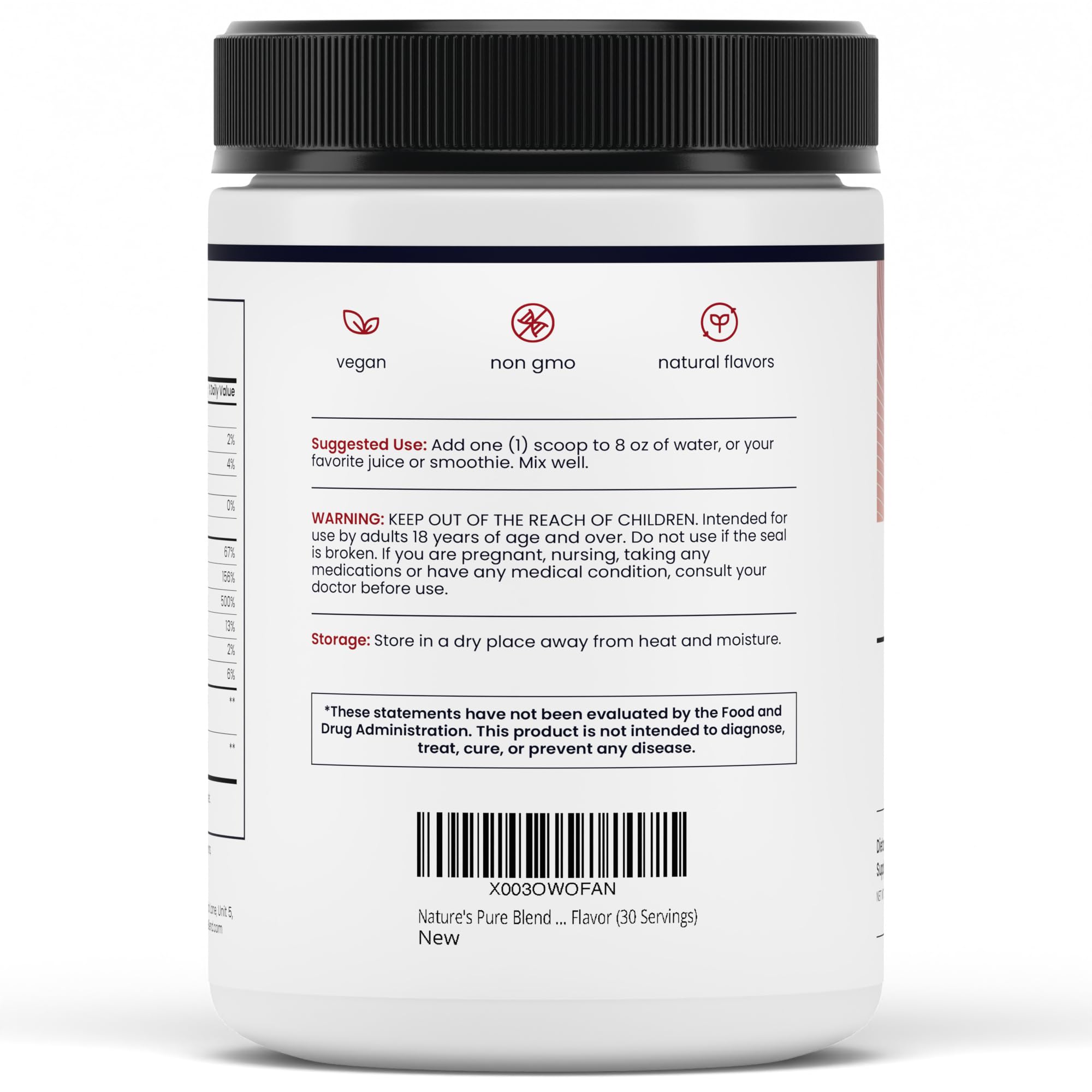 Nature's Pure Blend Goût naturel: betterave douce.