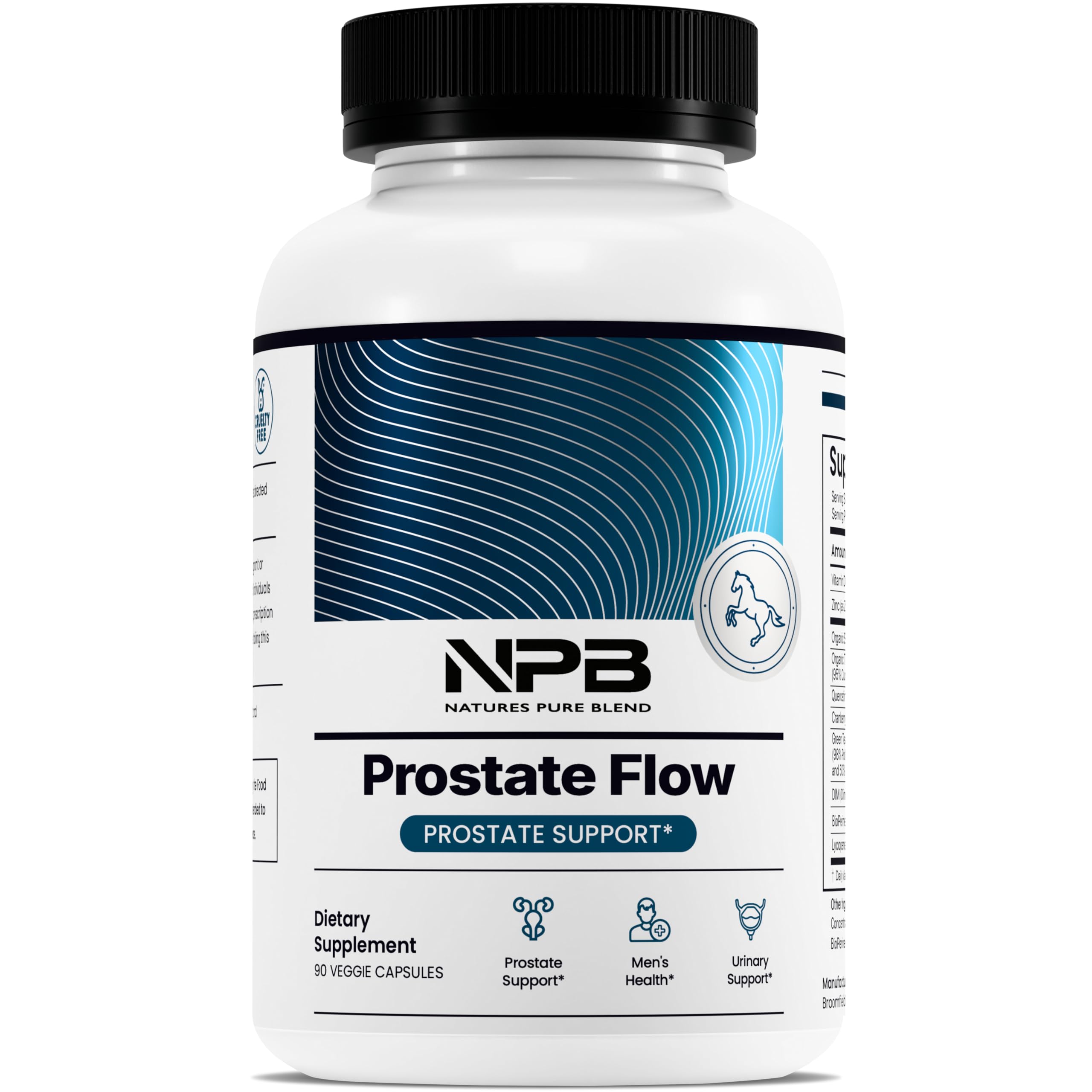 Nature's Pure Blend Prostate Flow – bouteille montrant le packaging et soutien potentiel du flux urinaire