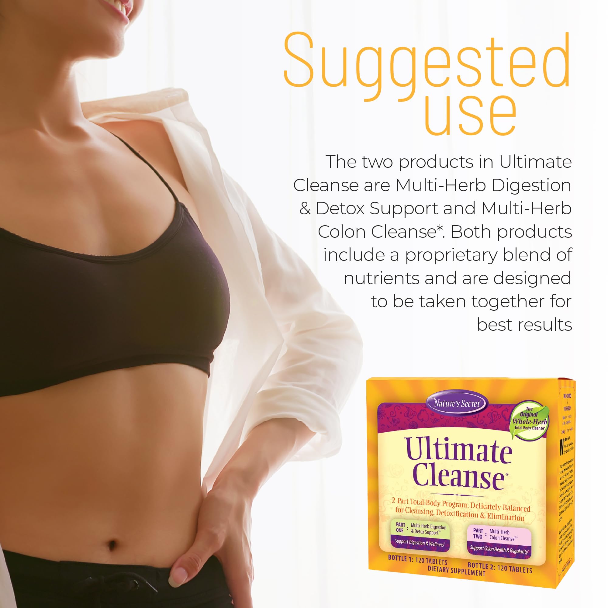 Nature's Secret Ultimate Cleanse colon-cleanse-melange-vegetal soutient le nettoyage intestinal.