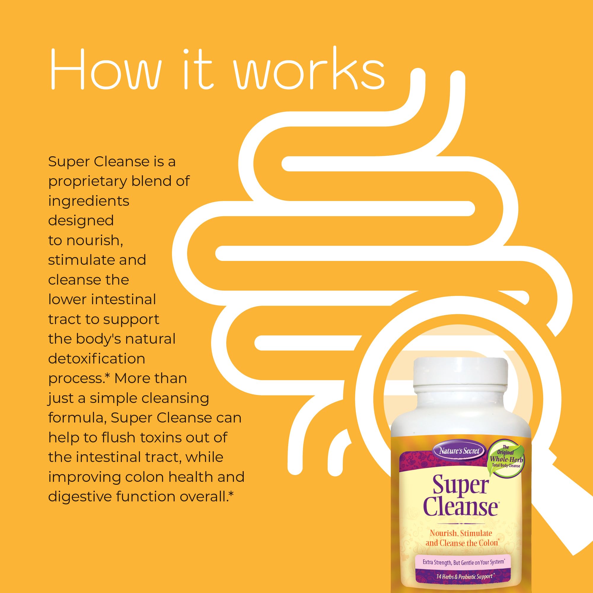 Nature's Secret Super Cleanse flacon-digestif-équilibre: peut favoriser le confort digestif quotidien.