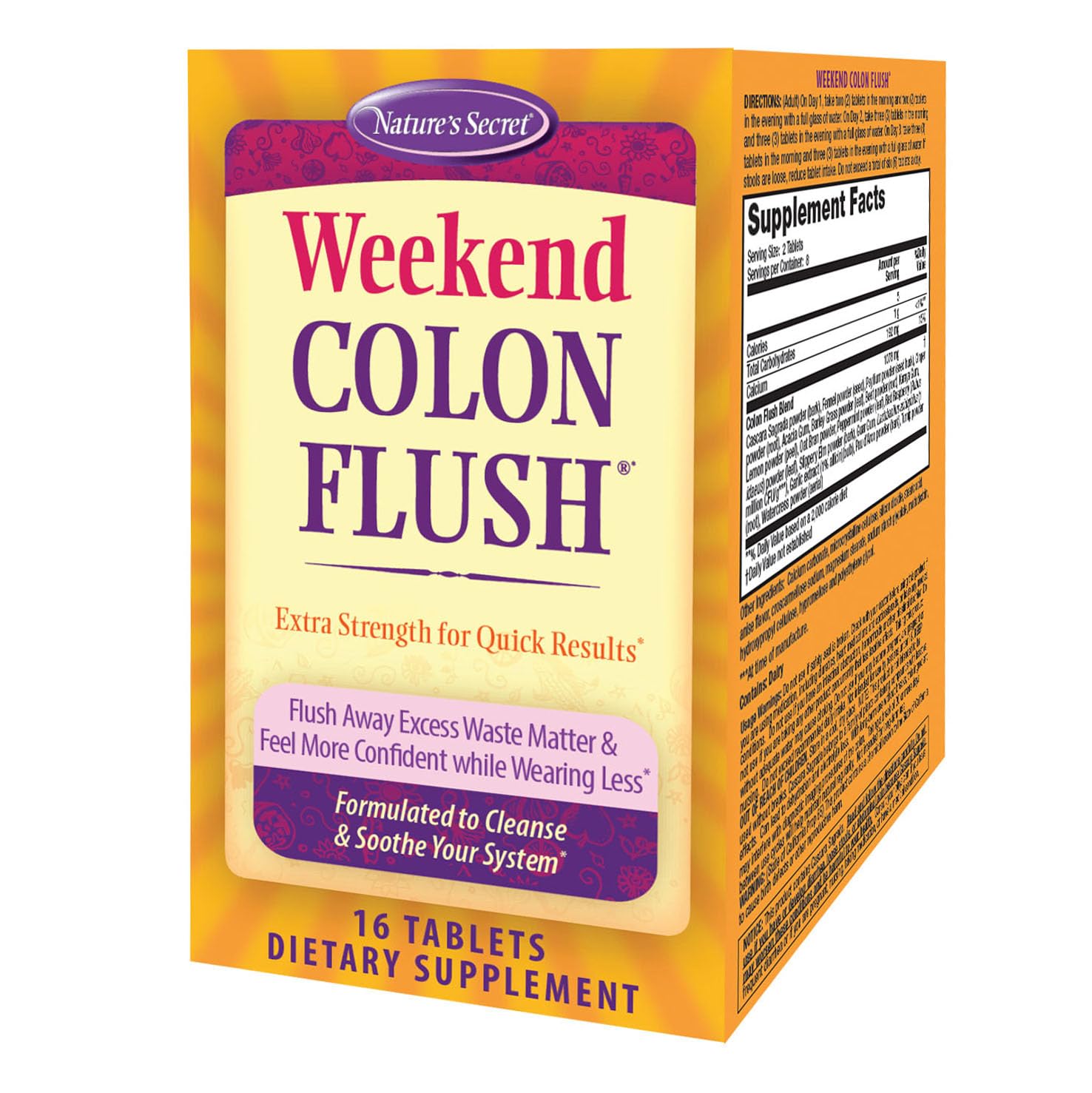 Nature's Secret Weekend Colon Flush - bouteille ouverte, pratique pour le confort digestif en week-end