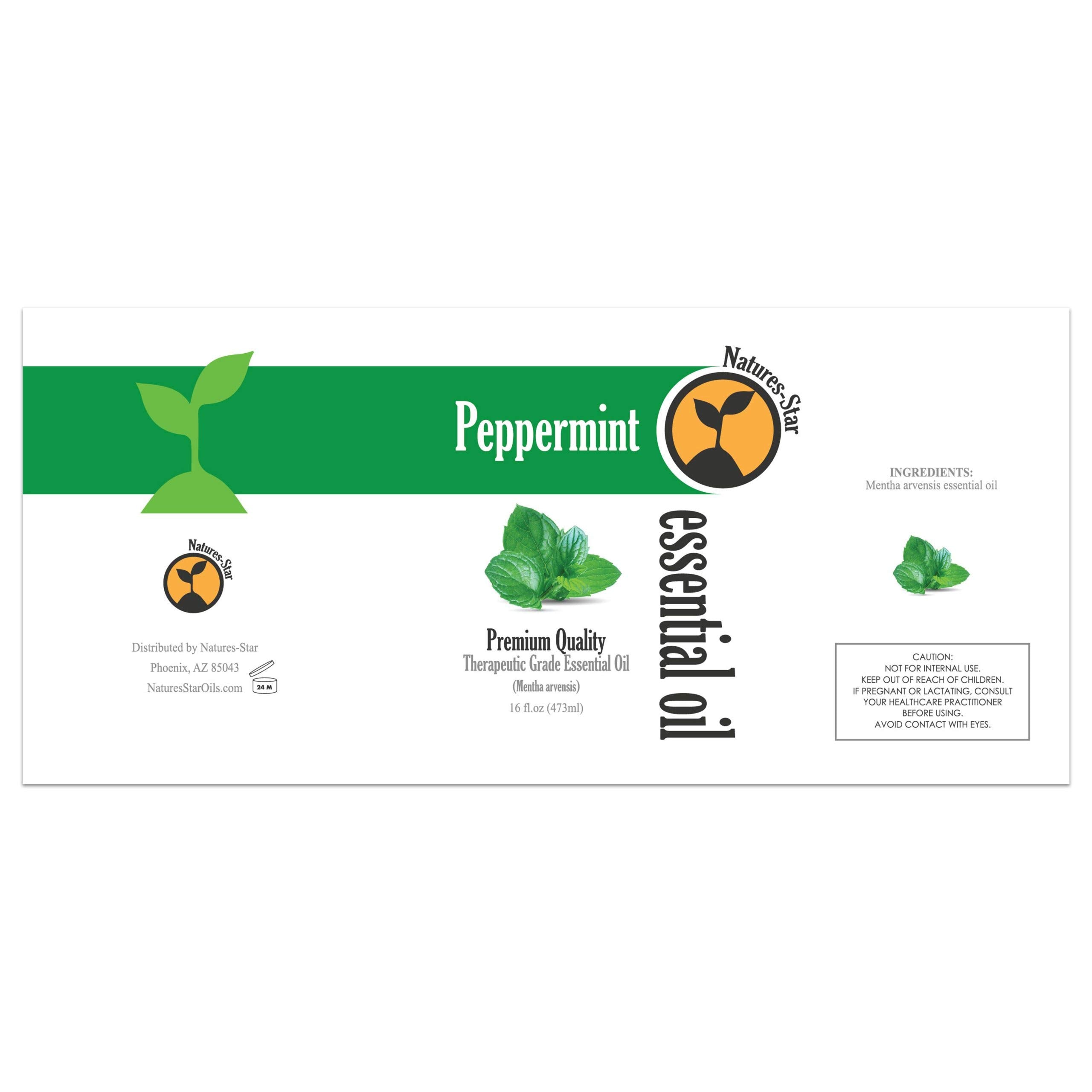 Lot de quatre bouteilles menthe poivrée Natures-Star, économique et pratique pour aromathérapie.