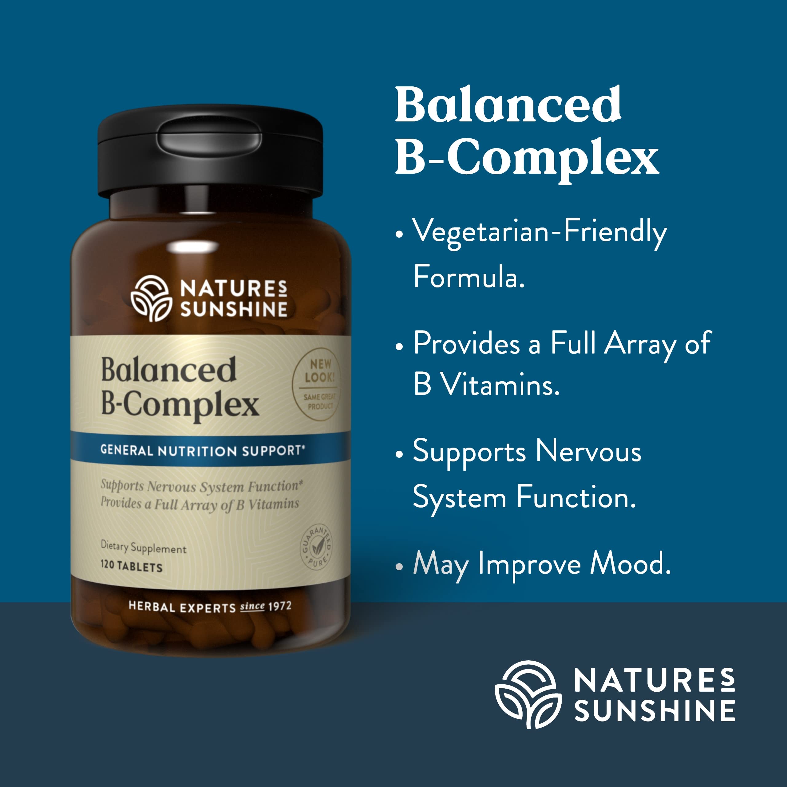 Nature's Sunshine B Complex ingrédients naturels – calcium et phosphore pour le quotidien.