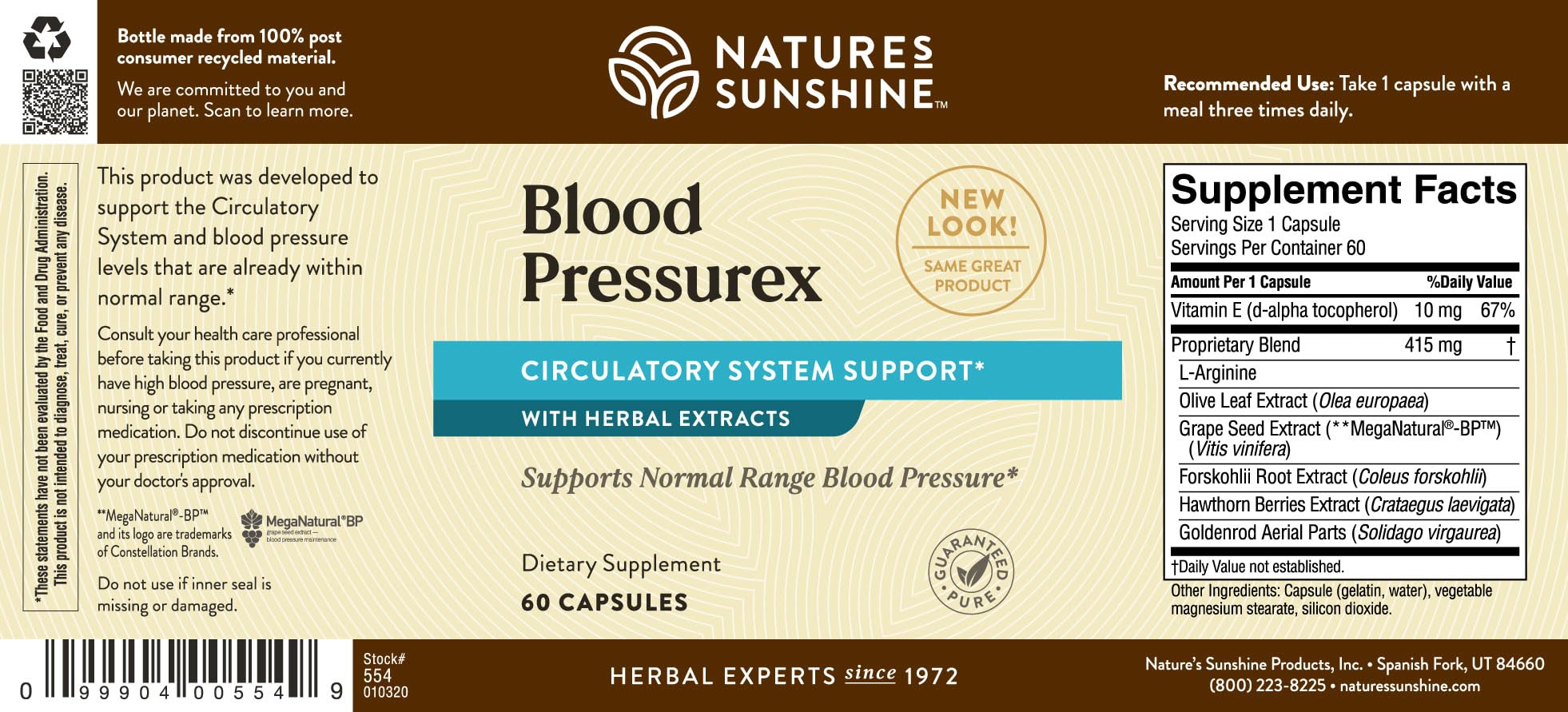 Nature's Sunshine Blood Pressurex, utilisation quotidienne, soutenant peut-être une routine bien équilibrée.