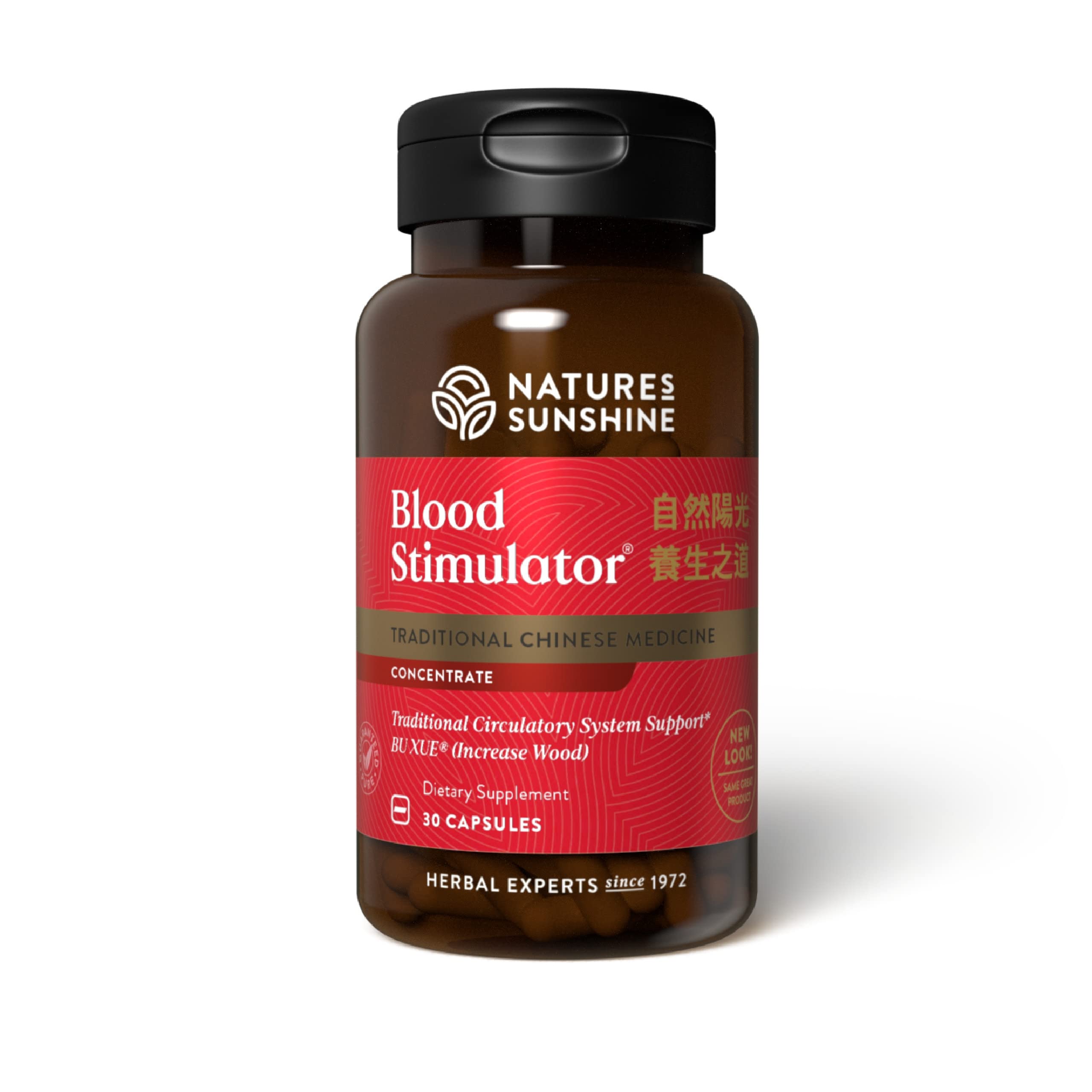 Nature's Sunshine Blood Stimulator Concentrate — bouteille prête à l'emploi pour soutenir la circulation.