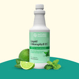 Nature's Sunshine Chlorophylle Liquide — préparation dans un verre.